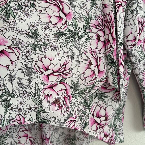 Torrid Floral Georgette Bow Tie Blouse Office Valentines Sexy Date Night Size 4X - Picture 5 of 6